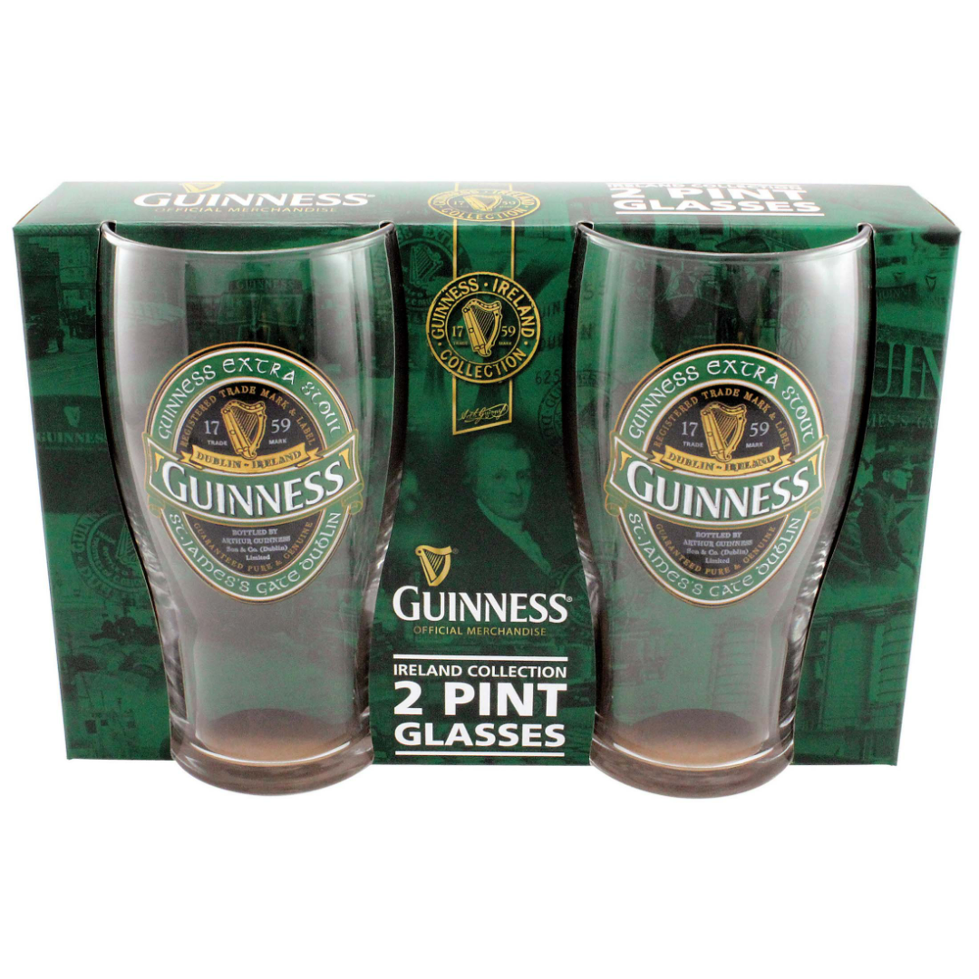 Guinness Pint Glasses - Twin Pack - IRELAND COLLECTION