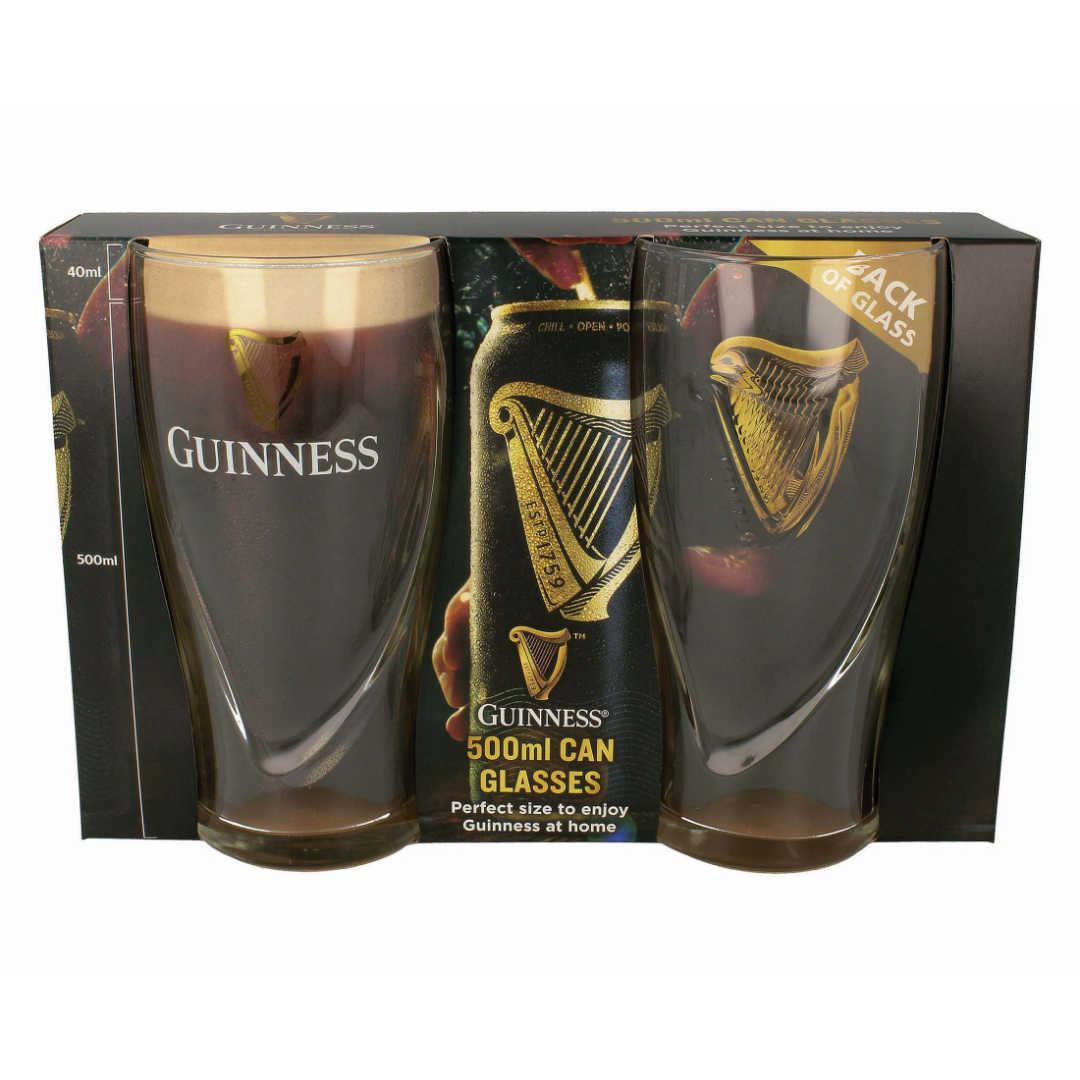 Guinness 500ml Can Glasses - 2 Pack - Official Merchandise