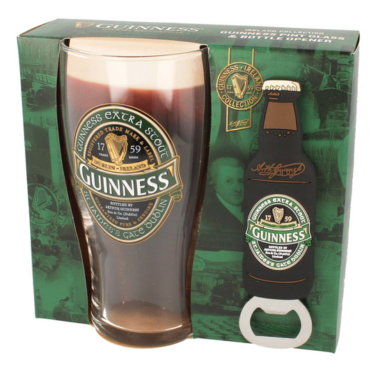 Guinness Pint Glass & Bottle Opener - IRELAND COLLECTION