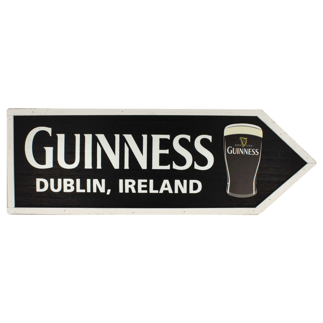 Guinness Wooden Road Sign With Pint Design