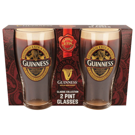 Guinness Pint Glasses - 2 Pack - RUBY RED COLLECTION